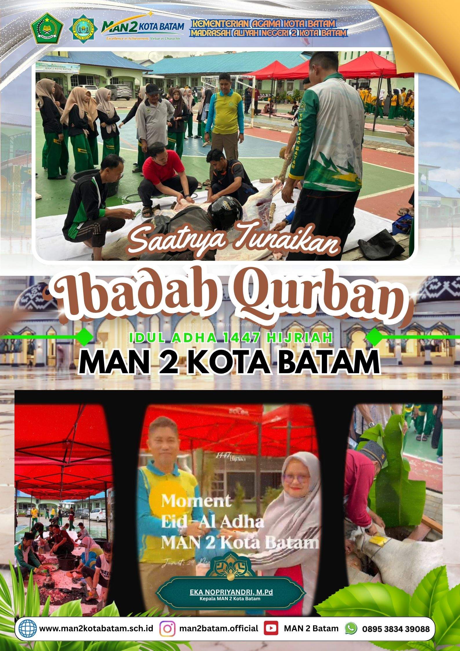 Penyembelihan Hewan Qurban di MAN 2 Kota Batam Berlangsung Khidmat dan Penuh Kebersamaan