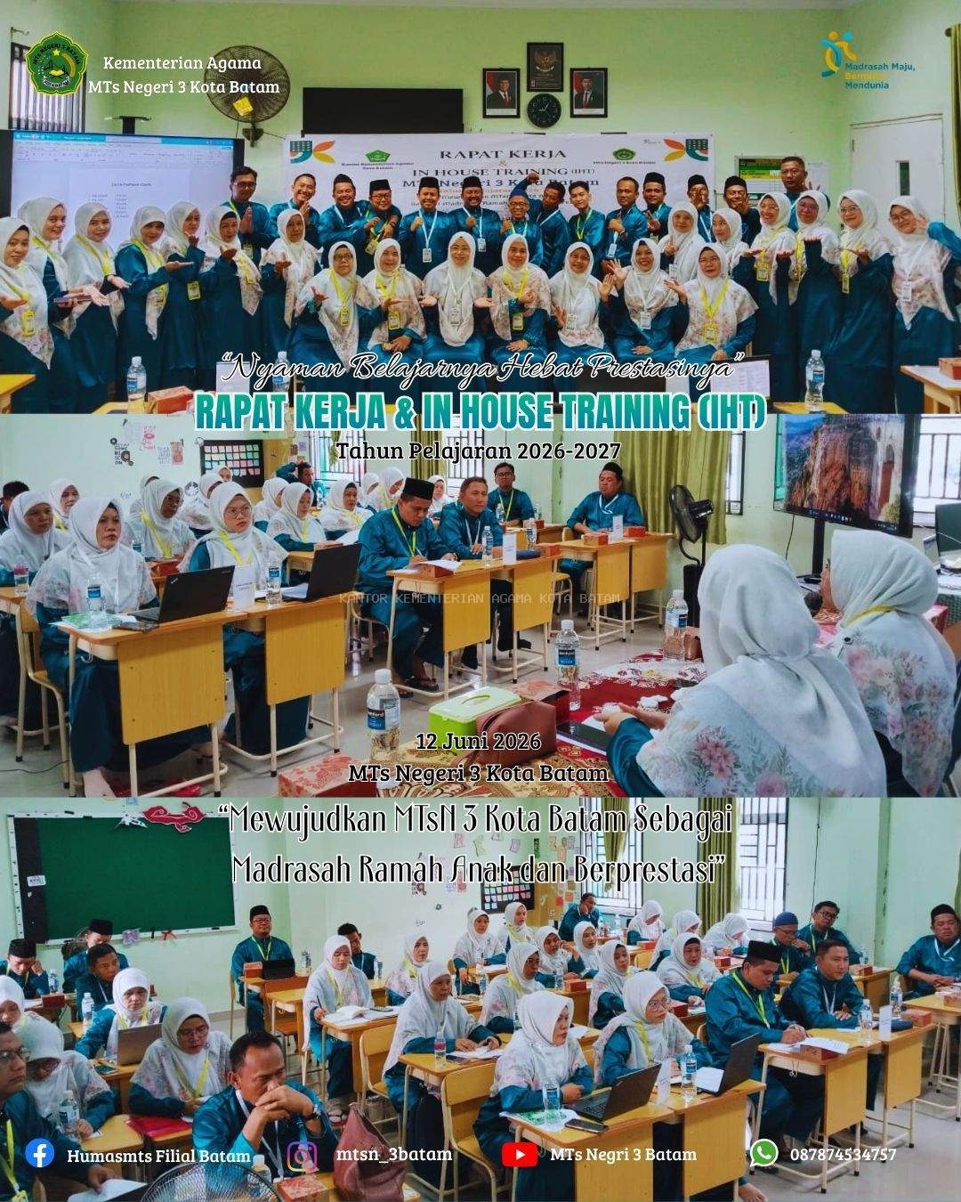 MTs Negeri 3 Kota Batam Sukses Gelar Rapat Kerja dan IHT 2026 demi Mewujudkan Madrasah Ramah Anak