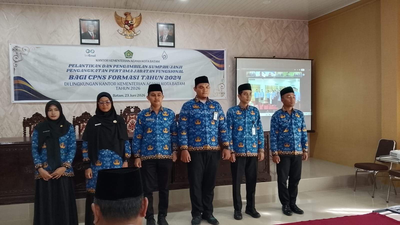CPNS Formasi 2024 Kemenag Batam Resmi Dilantik ke Dalam Jabatan Fungsional Secara Virtual