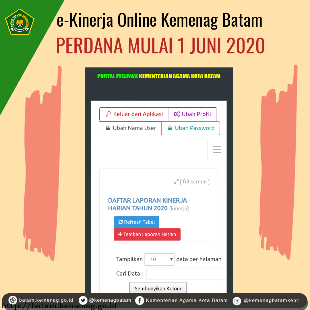 Mulai 1 Juni, Kemenag Batam Terapkan e-Kinerja Onlie