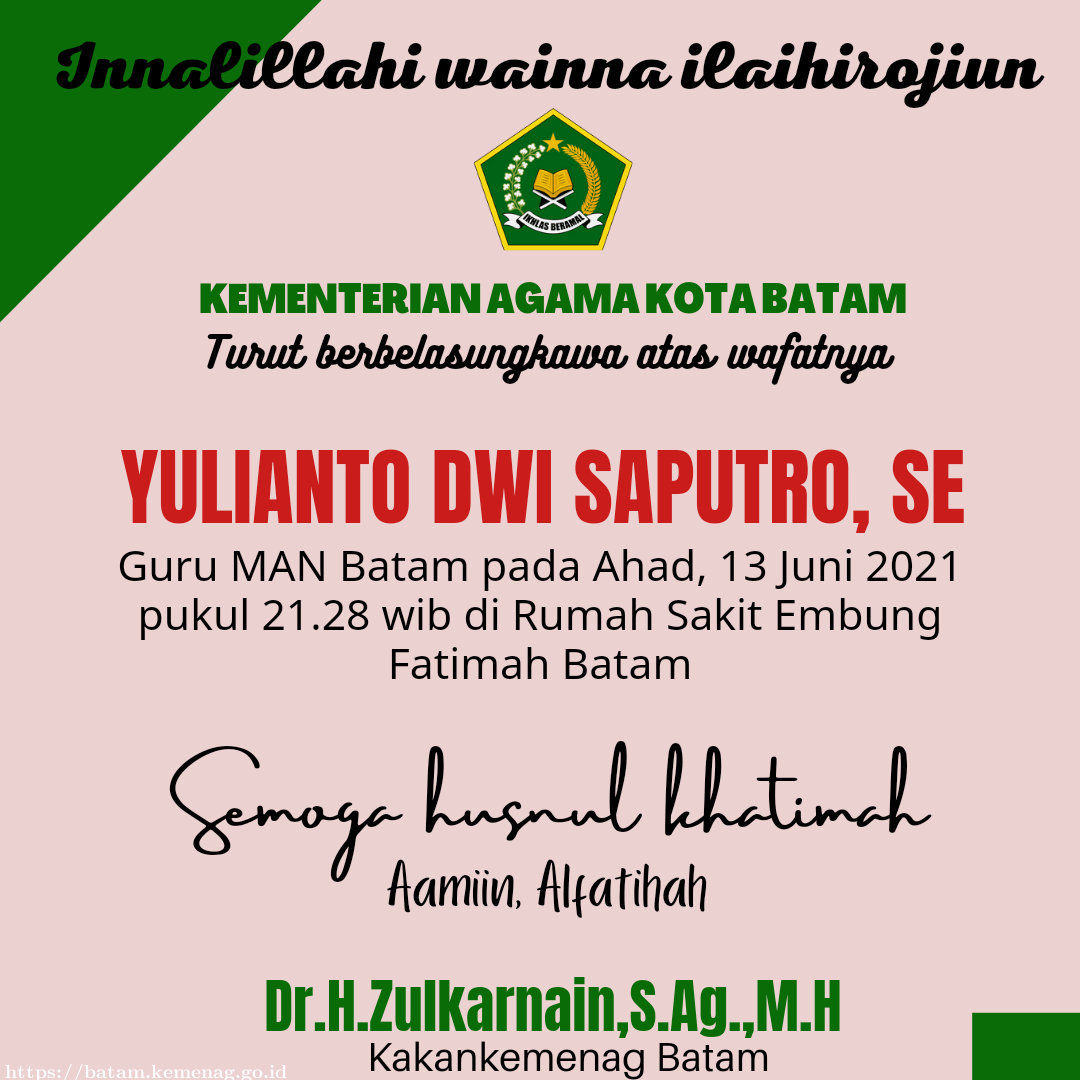 Kemenag Batam Berduka