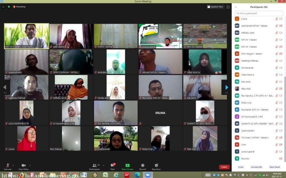 Gelar Rapat Via Daring, MTs Negeri 1 Batam Persiapan Menghadapi PPKM Darurat Kota Batam