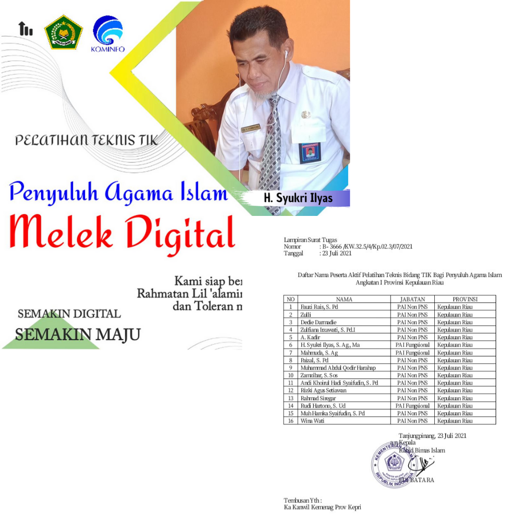 16 Orang Penyuluh Kemenag Kepri Ikuti Pelatihan Teknis TIK Tingkat Nasional Angkatan 1 Secara Online