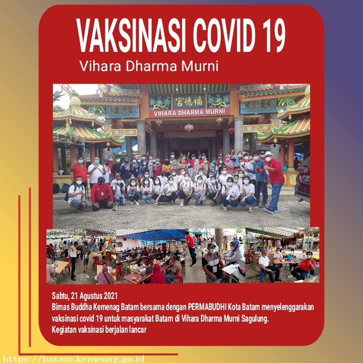 Bimas Buddha Kemenag Batam bersama Permabuddhi Gelar Vaksinasi Covid 19