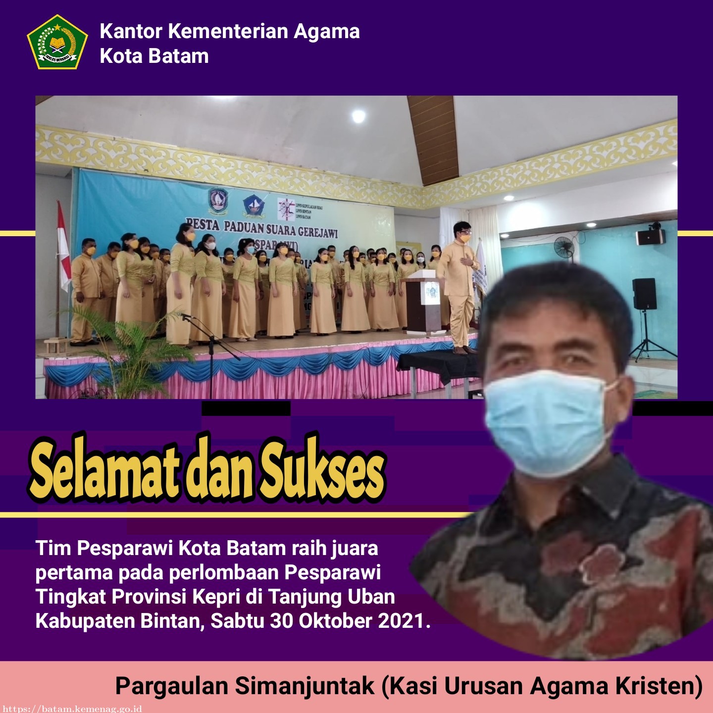 Raih Juara Pertama, Tim Pesparawi Kota Batam Akan Wakili Kepri Ke Tingkat Nasional Tahun Depan