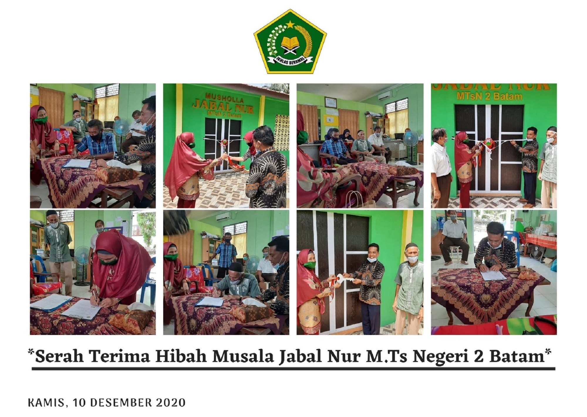 Serah Terima Hibah Musala Jabal Nur M.Ts Negeri 2 Batam