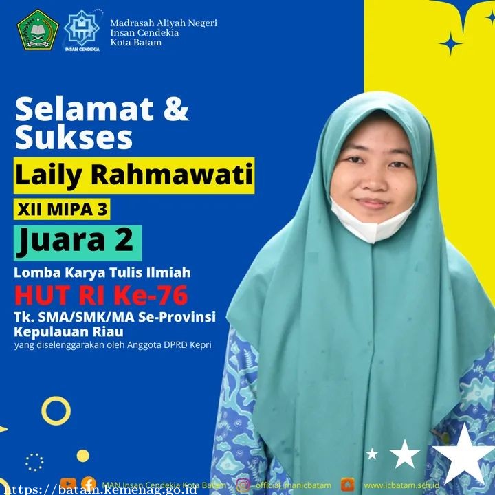 Laily, Siswi MAN IC Batam Juara 2 LKTI Se-Kepri