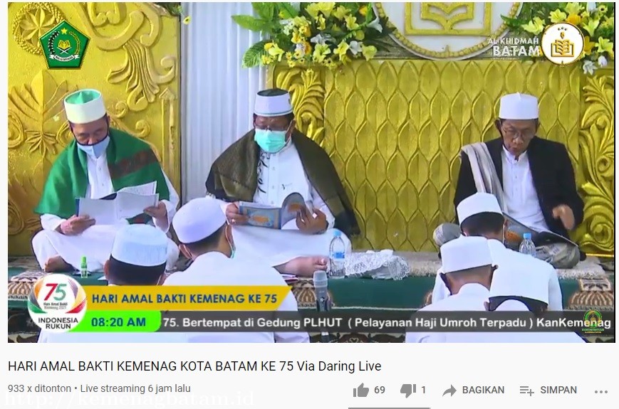 933 Orang Saksikan Zikir dan Khataman Alquran Melalui Live Streaming