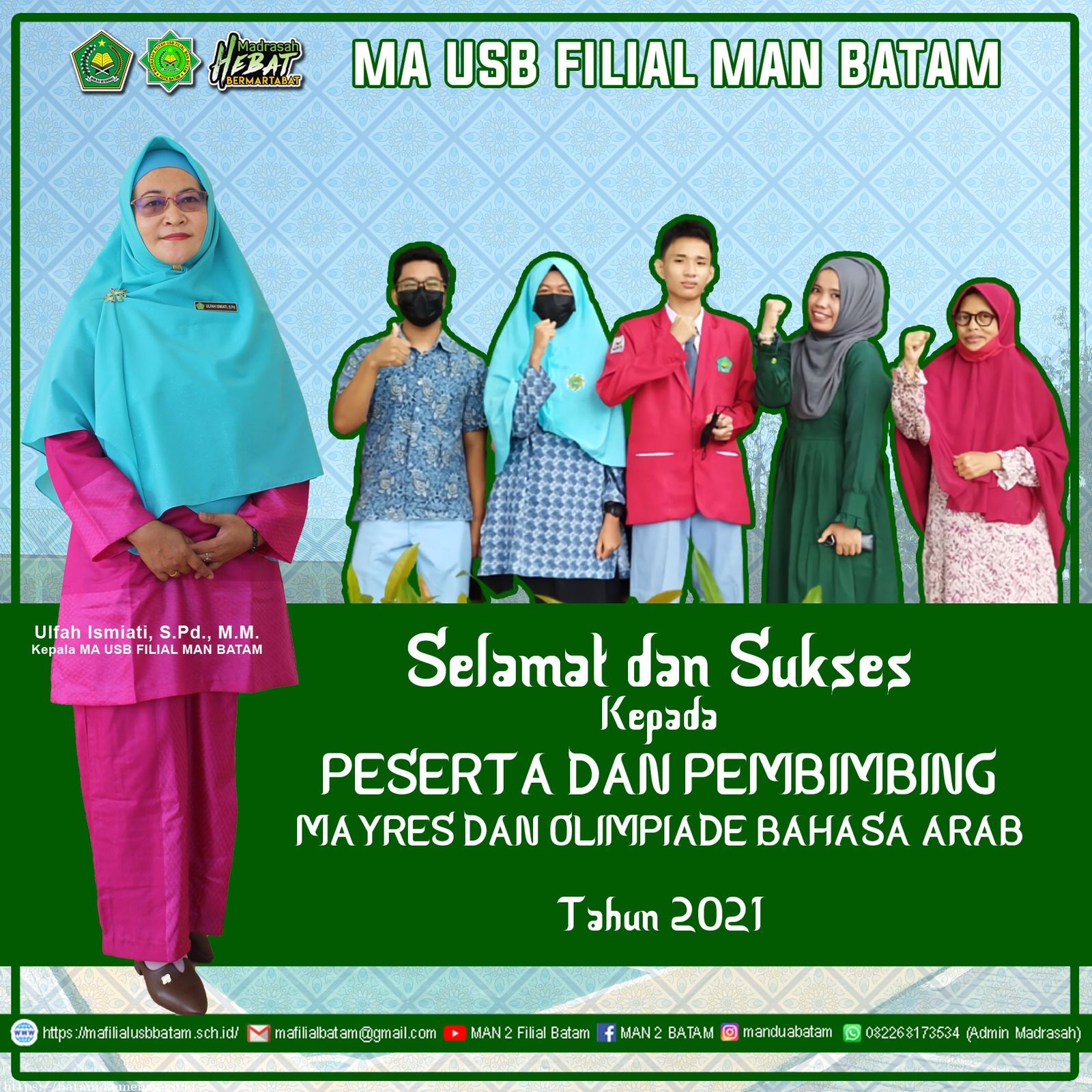 Siswa MA USB Filial MAN Batam Lolos 50 besar kompetisi MYRES Tahap 1 Tahun 2021.