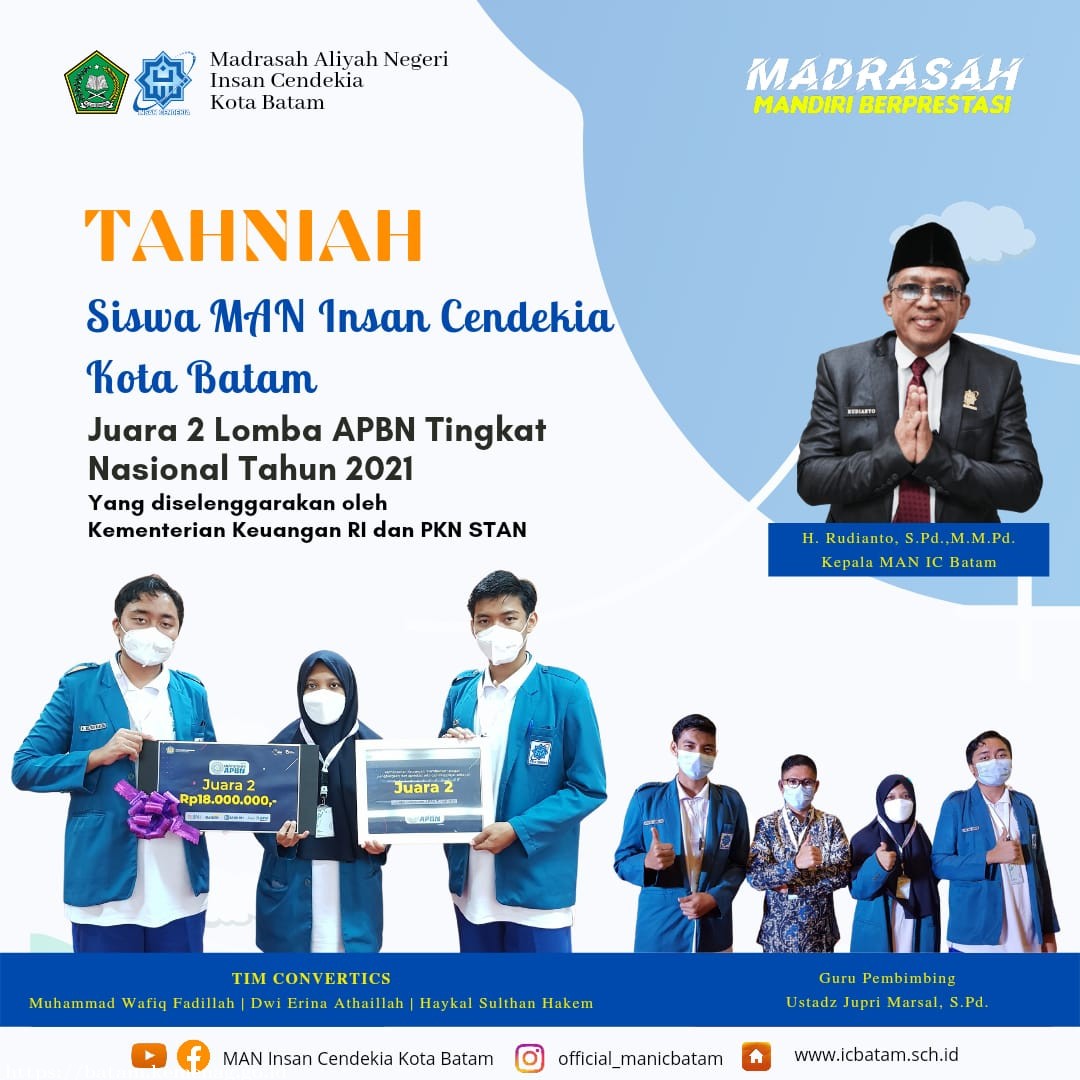Sisihkan Ribuan Peserta, MAN IC Batam Juara 2 Olimpiade APBN 2021 Tingkat Nasional