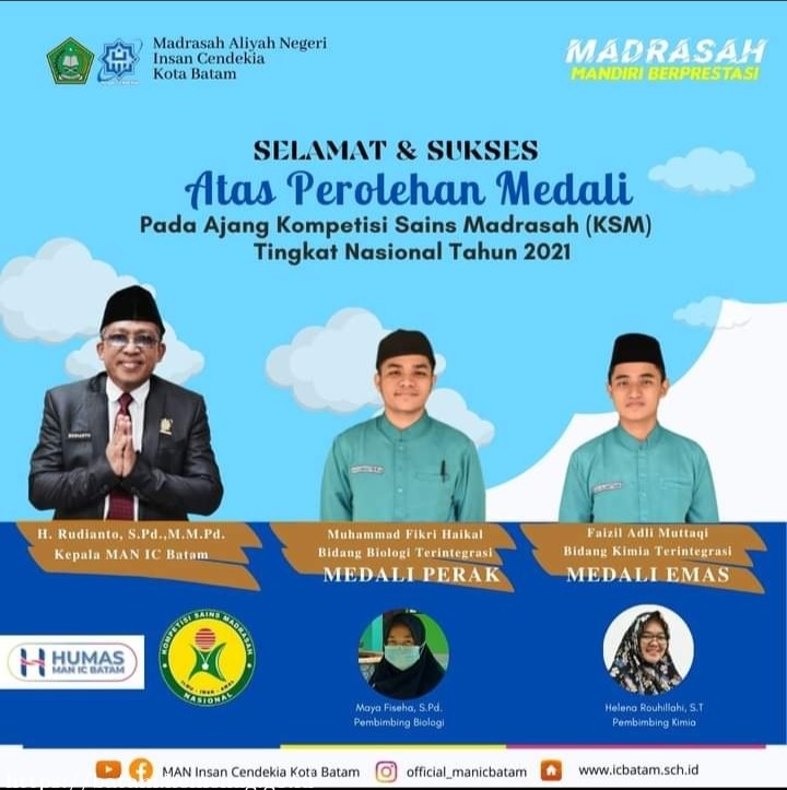 Siswa MAN IC Batam Juara KSM Tingkat Nasional 2021