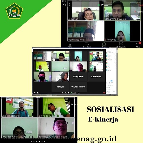 Belasan Pegawai Kemenag Batam Ikuti Sosialisasi E Kinerja Melalui Aplikasi ZOOM