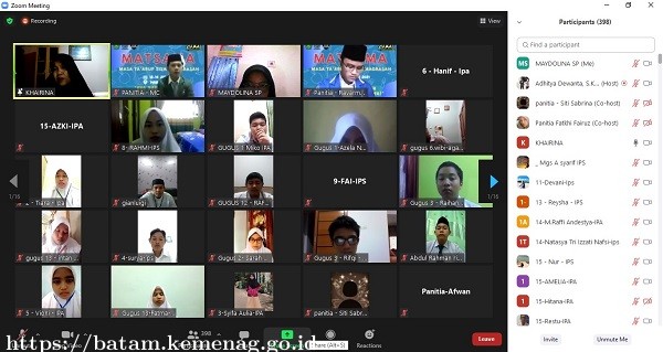 MAN Batam Gelar Virtual Matsama Peserta Didik Baru